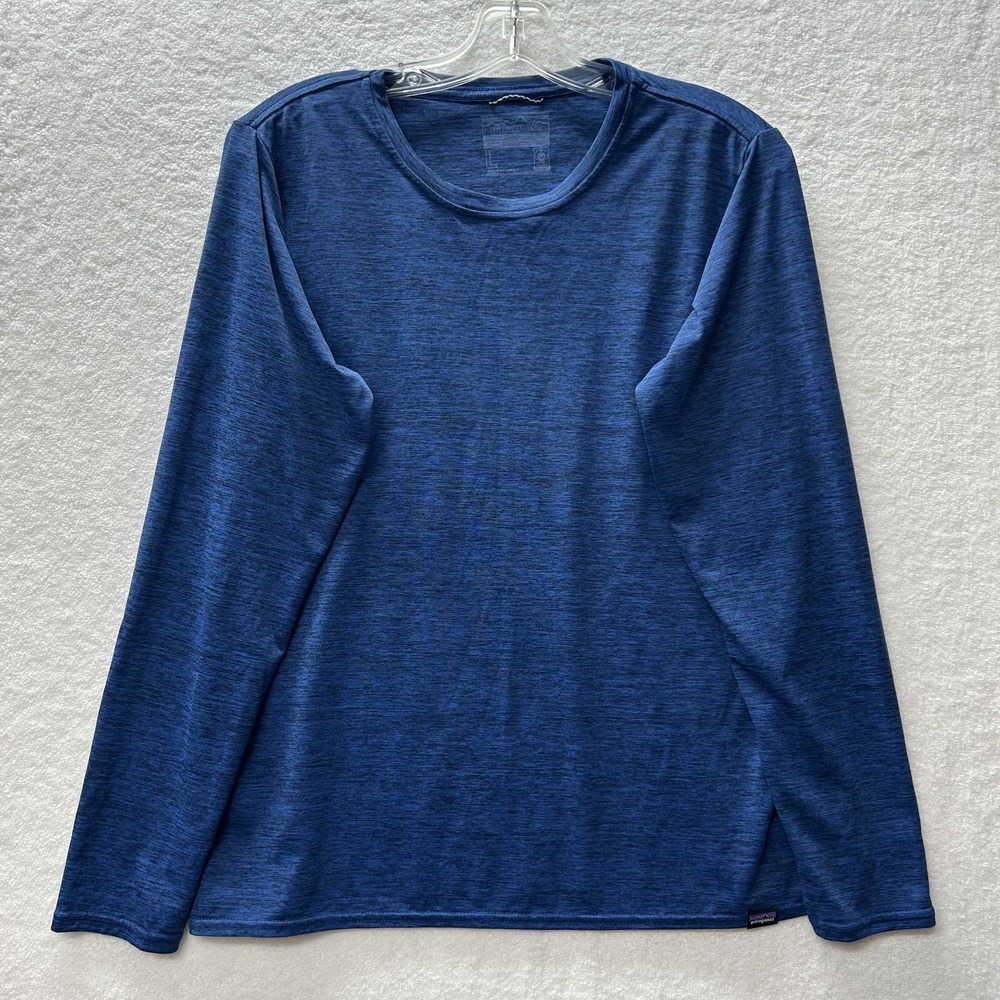 Patagonia Womens Size L Blue Capilene Cool Daily Long Sleeve Athletic Top (T8)